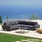 Outdoor-Lounge aus schwarzem Aluminium mit Keramik-Couchtisch - Ghislain Viadurini