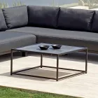 Outdoor-Lounge aus schwarzem Aluminium mit Keramik-Couchtisch - Ghislain Viadurini