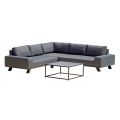Outdoor-Lounge aus schwarzem Aluminium mit Keramik-Couchtisch - Ghislain