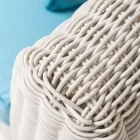 Outdoor-Lounge in Polyrattan und blauen Kissen - Charlie Viadurini