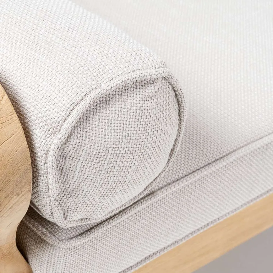 Lounge-Set und Kissen aus natürlichem Teakholz für den Außenbereich – Circe Viadurini