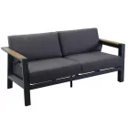 Outdoor-Lounge aus Aluminium mit Details aus brasilianischem Teakholz - Tagebuch Viadurini