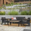 Outdoor-Lounge aus Aluminium mit Details aus brasilianischem Teakholz - Tagebuch