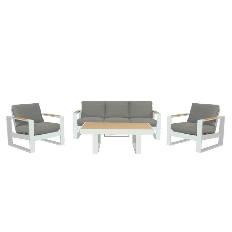 Outdoor Lounge aus Aluminium und Polywood Armlehnen - City Viadurini