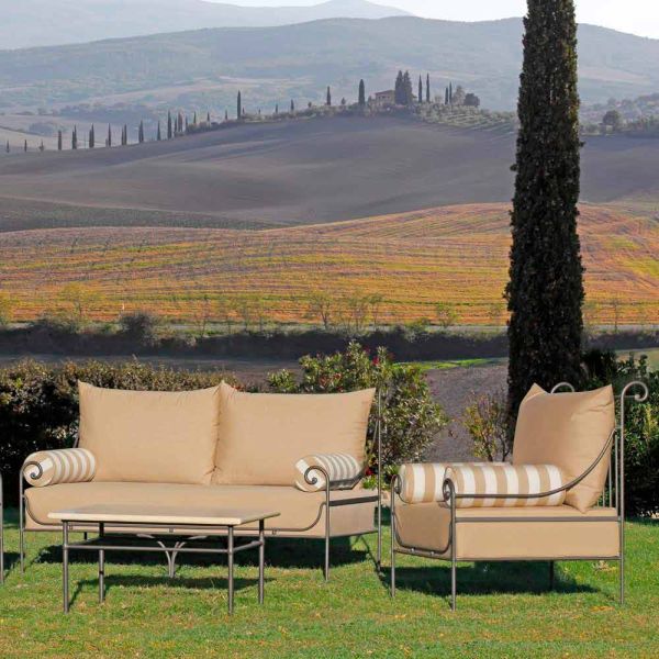 Artisan garden lounge mit eisenstruktur made in italy - lisotto