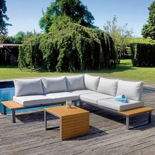 Gartenlounge bestehend aus 2 sofas und mitteltisch - pippo