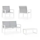 Gartenlounge mit 1 Sofa, 2 Sesseln und 1 Couchtisch - Plan Viadurini