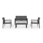 Gartenlounge mit 1 Sofa, 2 Sesseln und 1 Couchtisch - Plan Viadurini