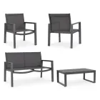 Gartenlounge mit 1 Sofa, 2 Sesseln und 1 Couchtisch - Plan Viadurini