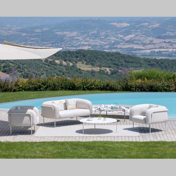 Gartenlounge mit 1 sofa und 2 sesseln made in italy - planter