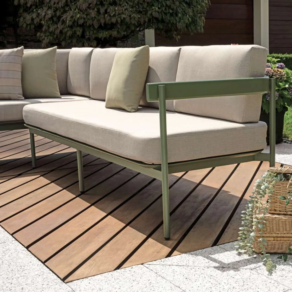Gartenlounge mit 2 Sofas und 1 Aluminium-Couchtisch - Daisy Viadurini