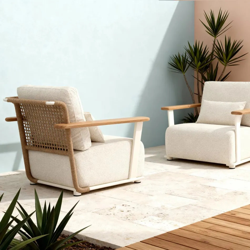 Gartenlounge mit Sofa, 2 Sesseln und Couchtisch - Montorio Viadurini
