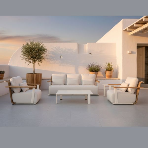 Gartenlounge mit sofa, 2 sesseln und couchtisch - montorio