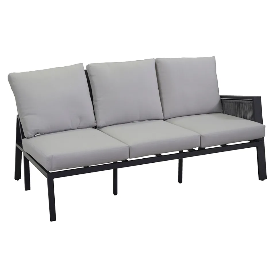 Gartenlounge mit Sofa und Couchtisch aus Aluminium - Label Viadurini