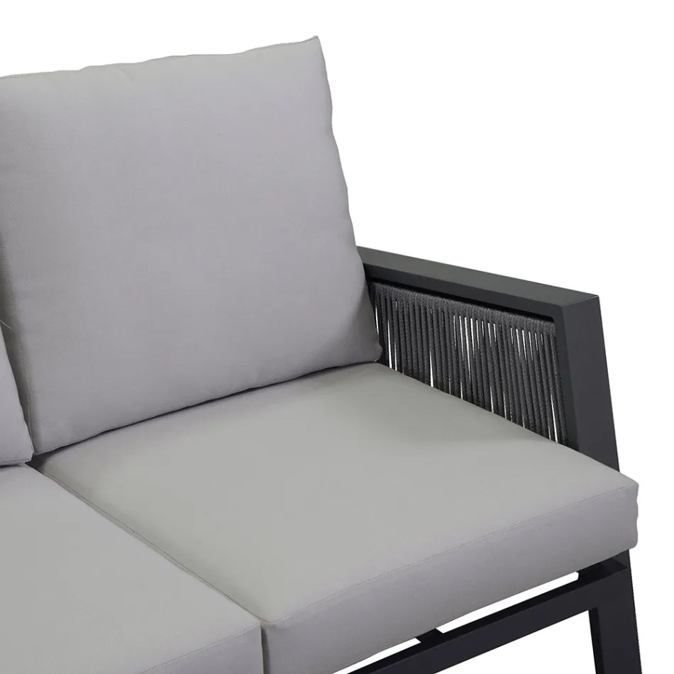 Gartenlounge mit Sofa und Couchtisch aus Aluminium - Label Viadurini