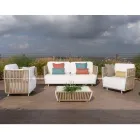 Gartenlounge aus weißem Aluminium und Stoff - Eugene Viadurini