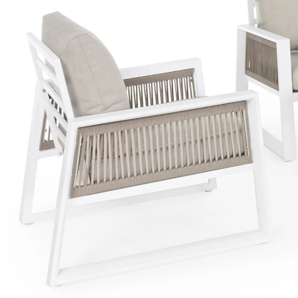 Gartenlounge im weißen oder schwarzen Aluminiumdesign – Milk Rain Viadurini