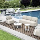 Gartenlounge-Set aus Aluminium und 2 Couchtische aus Aluminium - Brisa Viadurini