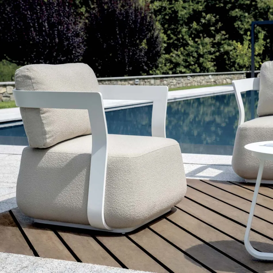 Gartenlounge-Set aus Aluminium und 2 Couchtische aus Aluminium - Brisa Viadurini