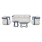 Gartenlounge-Set aus Aluminium und 2 Couchtische aus Aluminium - Brisa Viadurini