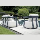 Gartenlounge-Set aus Aluminium und 2 Couchtische aus Aluminium - Brisa Viadurini