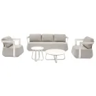 Gartenlounge-Set aus Aluminium und 2 Couchtische aus Aluminium - Brisa Viadurini