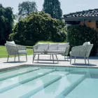 Narin Gartenlounge-Set aus Aluminium und Seil mit Polsterung und Kissen Viadurini