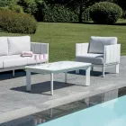 Gartenlounge-Set aus Aluminium und Stoff mit Polsterung und Kissen - Vetra Viadurini