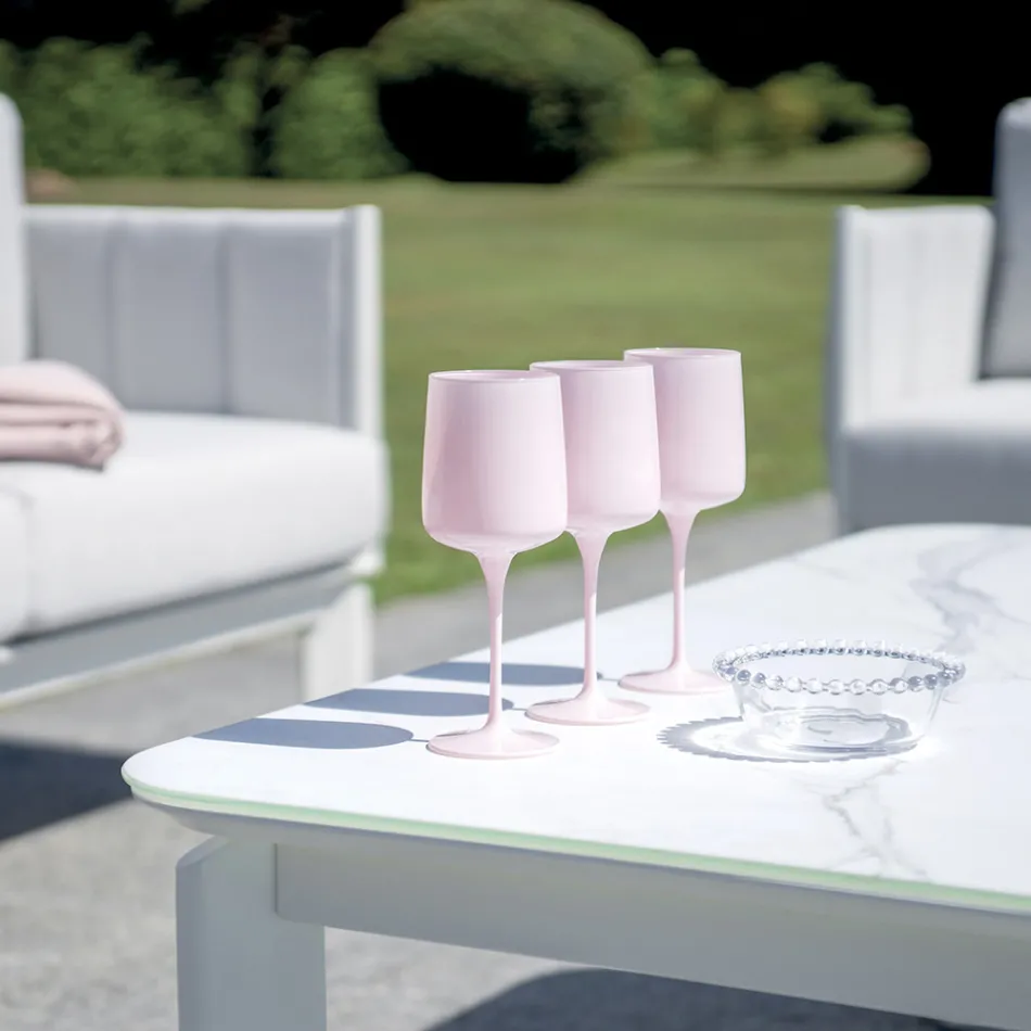 Gartenlounge-Set aus Aluminium und Stoff mit Polsterung und Kissen - Vetra Viadurini