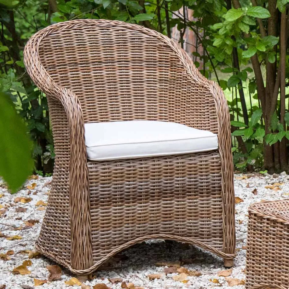 Gartenlounge aus Aluminium und Polyrattan Geflecht - Melina Viadurini