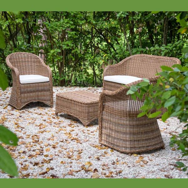 Gartenlounge aus aluminium und polyrattan geflecht - melina