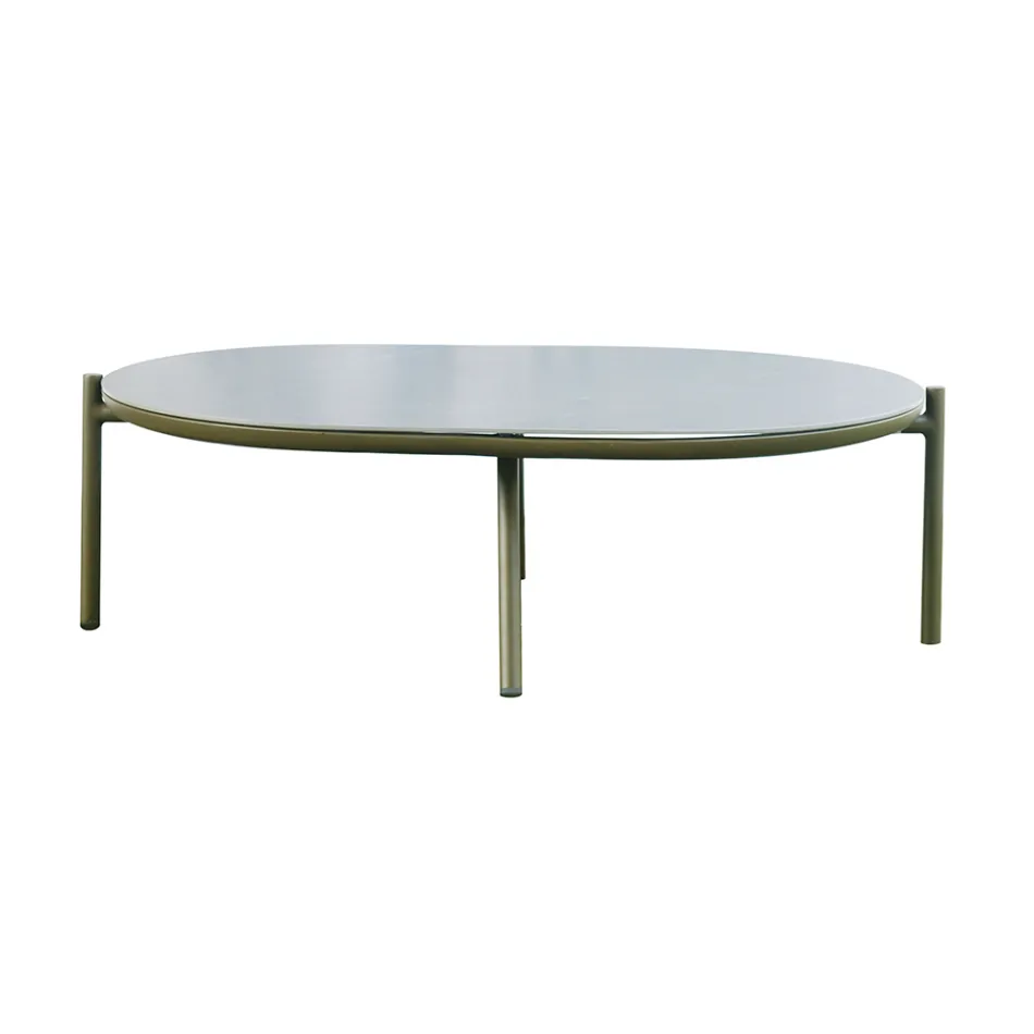 Rotes oder grünes Aluminium-Garten-Wohnzimmer - Regalrise Viadurini