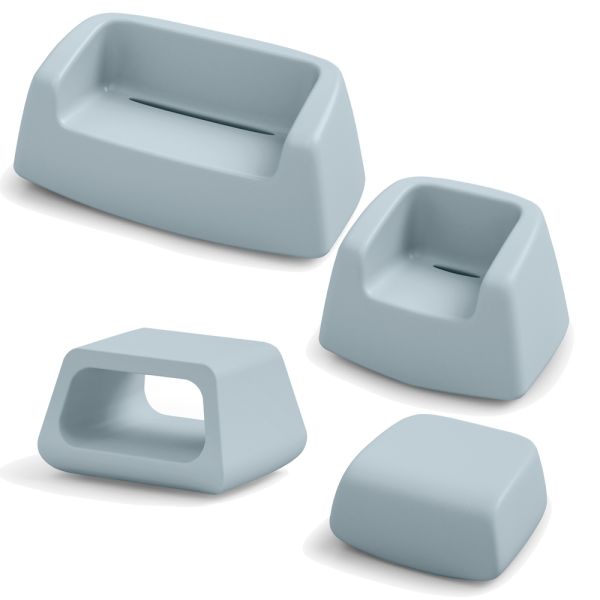 Garden lounge aus farbigem polyethylen made in italy 4 stück - nibs