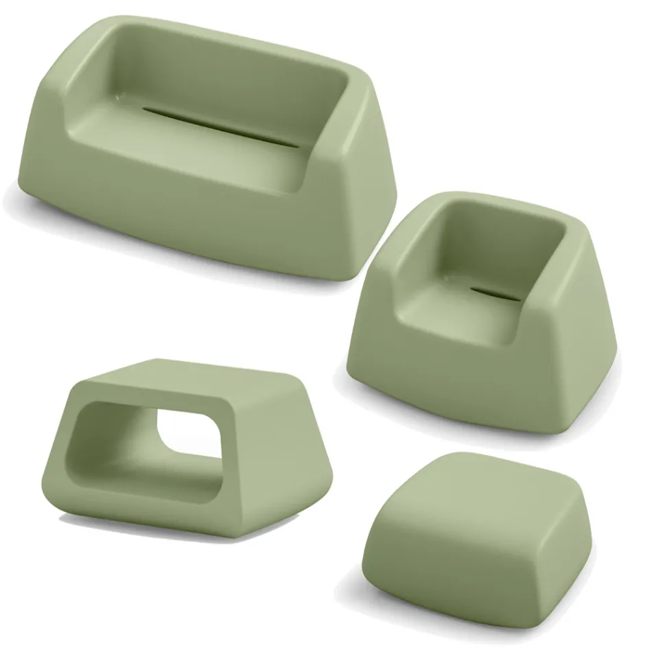 Gartenlounge aus farbigem Polyethylen Made in Italy 4-teilig - Pennini Viadurini