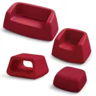 Garden Lounge aus farbigem Polyethylen Made in Italy 4 Stück - Nibs Viadurini