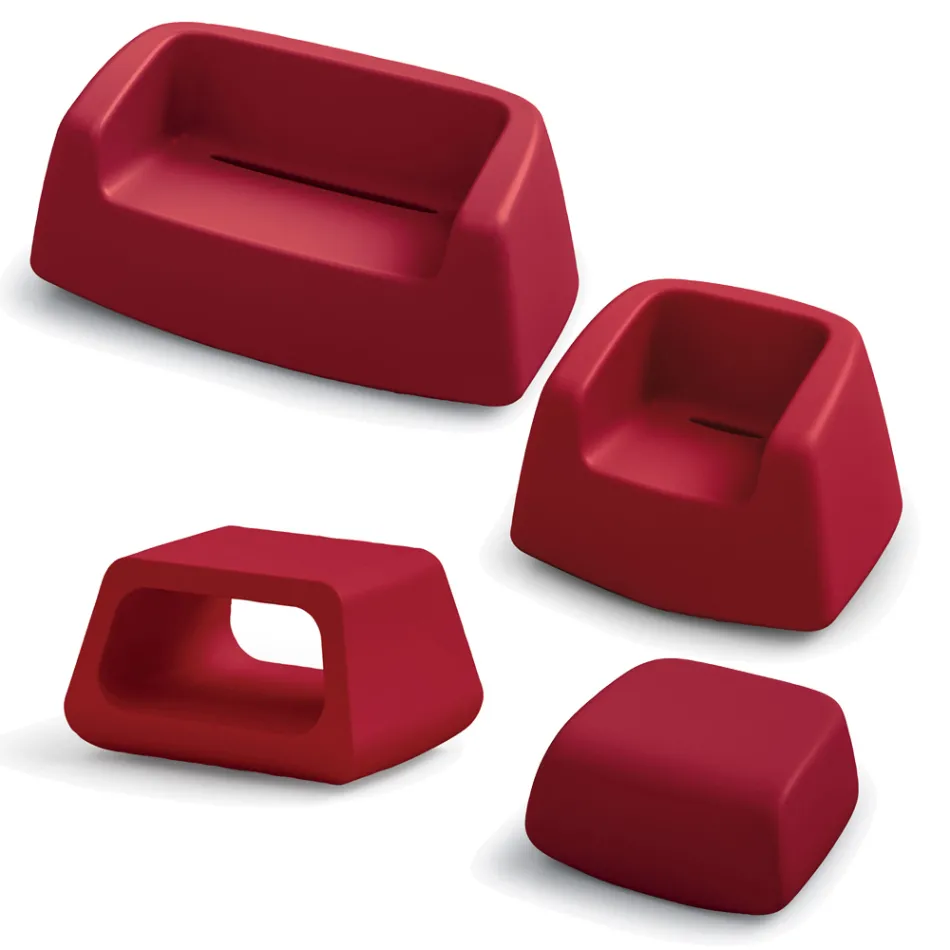 Garden Lounge aus farbigem Polyethylen Made in Italy 4 Stück - Nibs Viadurini