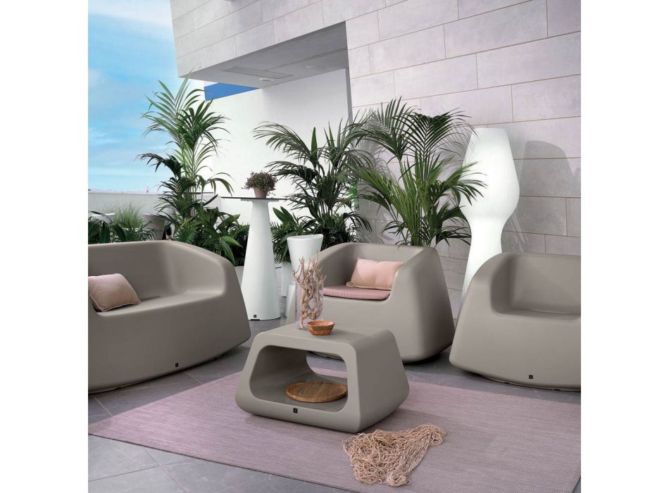 Garden Lounge aus farbigem Polyethylen Made in Italy 4 Stück - Nibs Viadurini