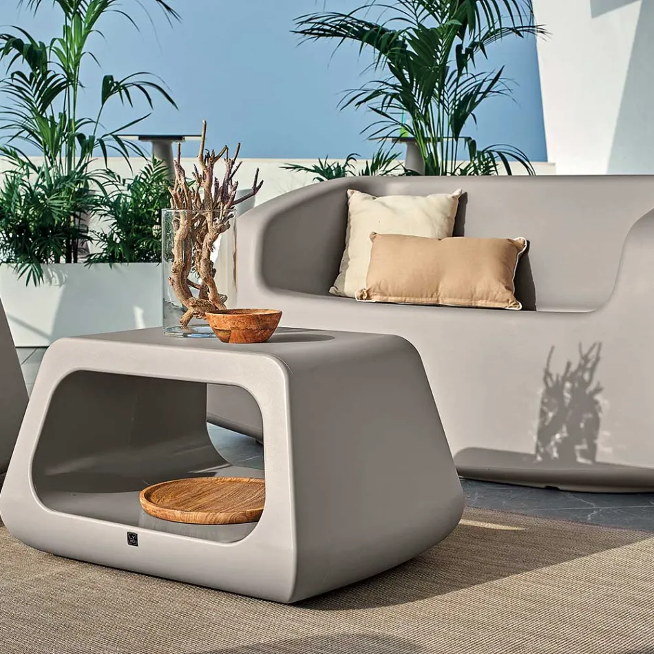 Garden Lounge aus farbigem Polyethylen Made in Italy 4 Stück - Nibs Viadurini