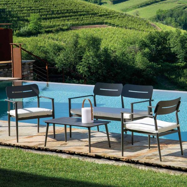 Gartenlounge aus aluminium in verschiedenen ausführungen - souvenir