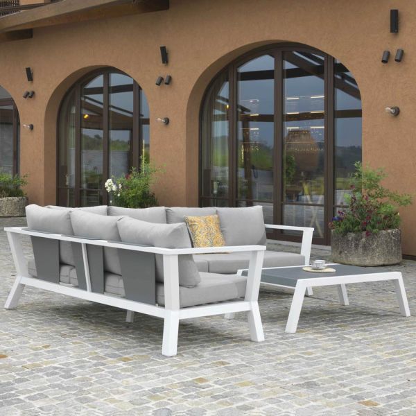 Garten-lounge aus aluminium - pastellfarben