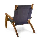 Wohnzimmer aus geöltem Akazienholz in Naturfarbe und Stoff - Bottega Viadurini