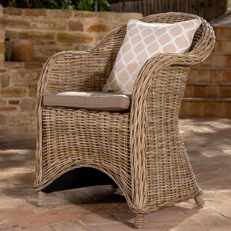 Outdoor-Lounge in grauem Kubù mit Sitzkissen - Nazgul Viadurini