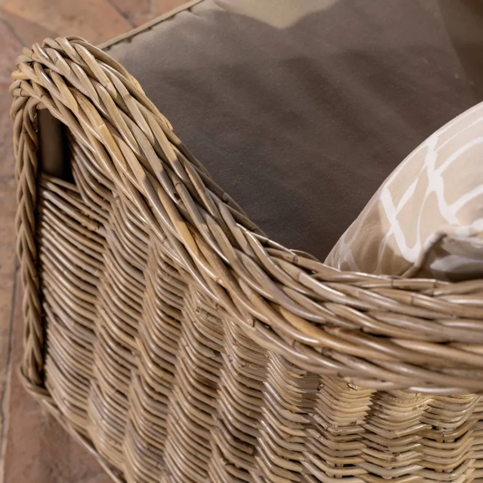 Outdoor-Lounge in grauem Kubù mit Sitzkissen - Nazgul Viadurini