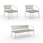 Gartenlounge mit Sesseln und Metallsofa Made in Italy - Prato Viadurini