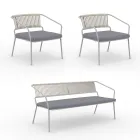 Gartenlounge mit Sesseln und Metallsofa Made in Italy - Prato Viadurini