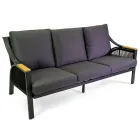 Wohnzimmer aus Aluminium mit Armlehnen aus brasilianischem Teakholz - Tagebuch Viadurini