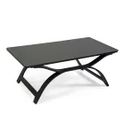 Wohnzimmer aus Aluminium mit Armlehnen aus brasilianischem Teakholz - Tagebuch Viadurini