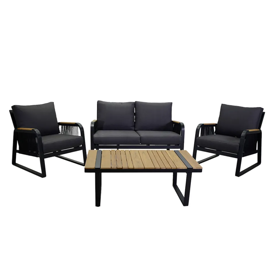 Wohnzimmer aus Aluminium mit Details aus brasilianischem Teakholz - Tagebuch Viadurini