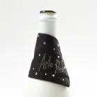 Abtropfschale aus weißem oder schwarzem Leinen mit Stickerei und Kristallen, 2 Stück – Salvino Viadurini