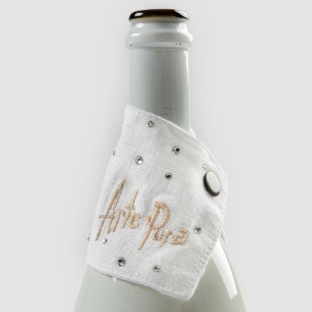 Abtropfschale aus weißem oder schwarzem Leinen mit Stickerei und Kristallen, 2 Stück – Salvino Viadurini